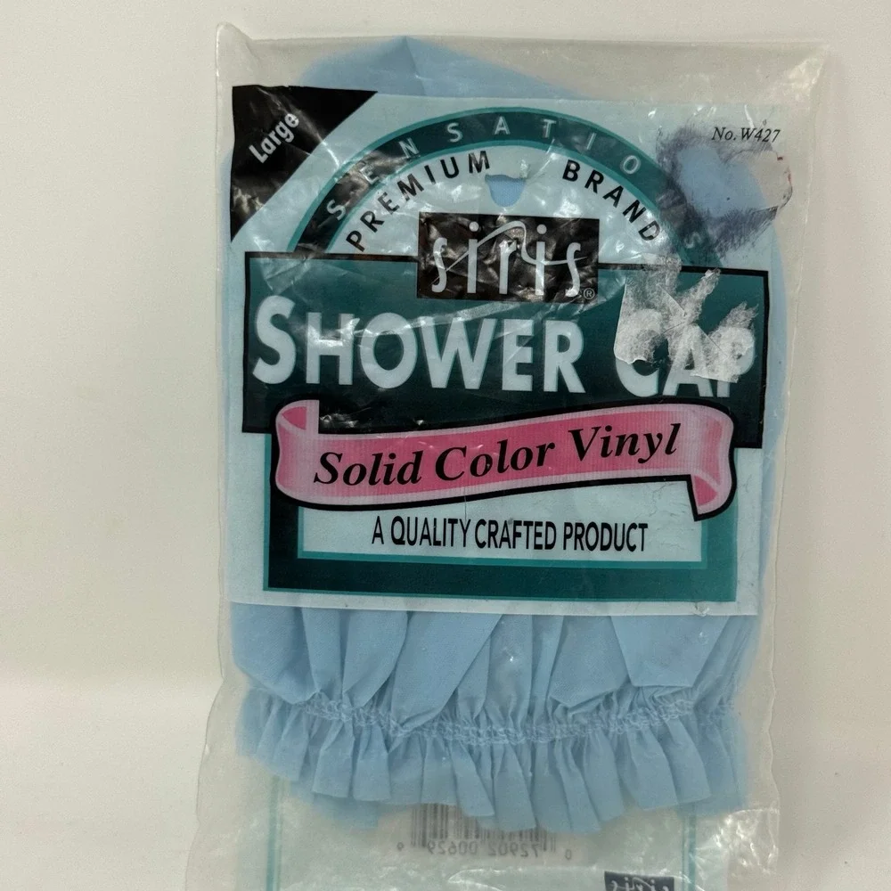 Siris Large Blue Vinyl Solid Color Shower Cap Quality Crafted Beauty Salon‎ Hair